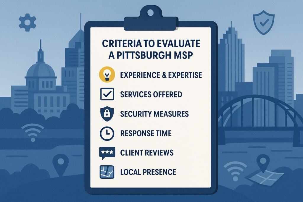 Criteria to Evaluate a Pittsburgh MSP