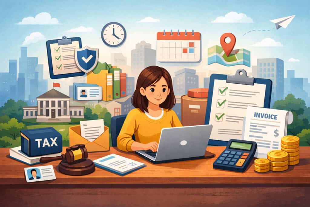 Start with local compliance basics before you invoice your first client