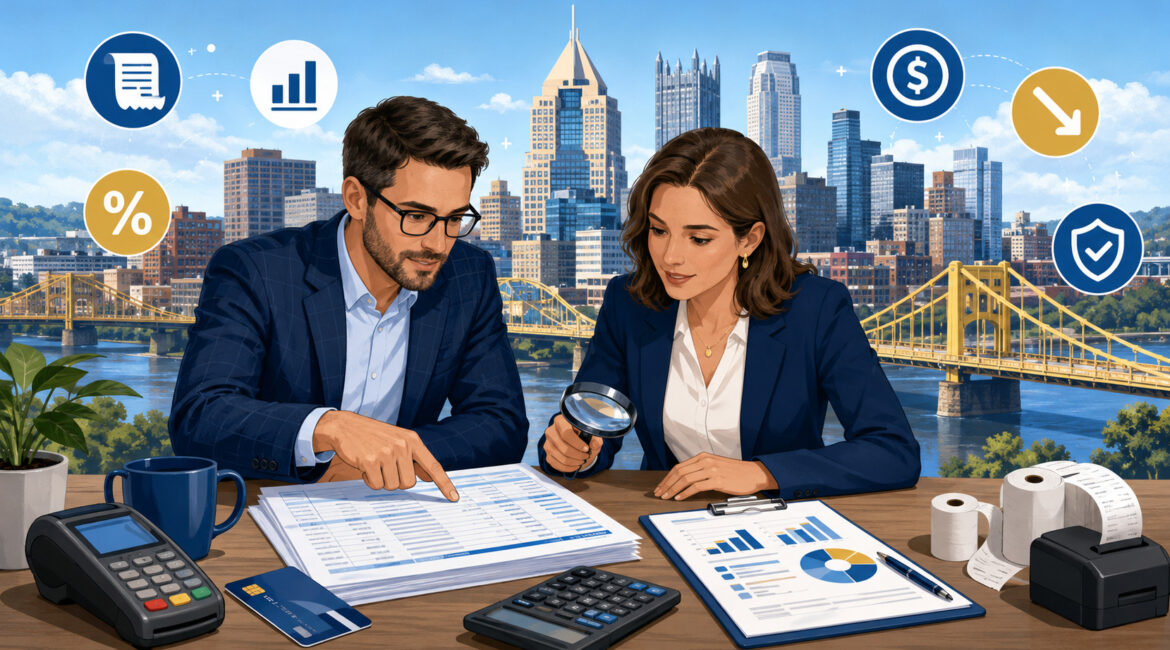 Pittsburgh business owners auditing merchant processing costs